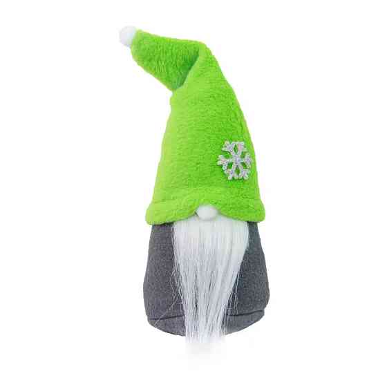 Фігурка Новорічний Гном маленький салатовий 60601 висота 19 см Вінниця