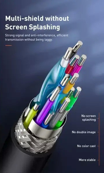 HDMI кабель Baseus Cafule 4K HDMI Male to HDMI Male CADKLF-E01 (Чорний, 1м) Николаев - изображение 7