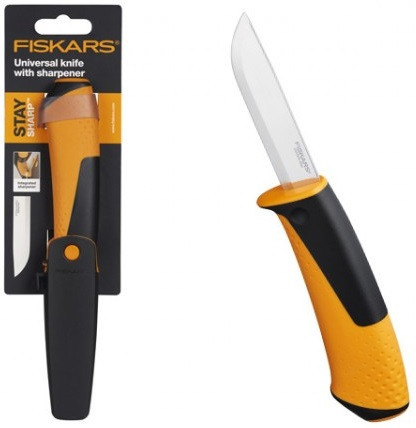 Универсальный Нож с чехлом-точилкой Fiskars (1023618) Нержавеющая сталь Нововолынск - изображение 1