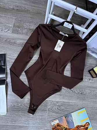 Женский базовый боди с длинным рукавом микродайвинг Шоколад, 42/44 Одесса