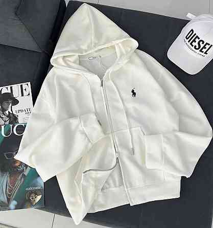 Женское повседневное оверсайз худи на молнии с капюшоном двунитка Одесса