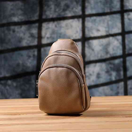 Слинг сумка из натуральной кожи для женщин Vintage 22939 Бежевый Киев