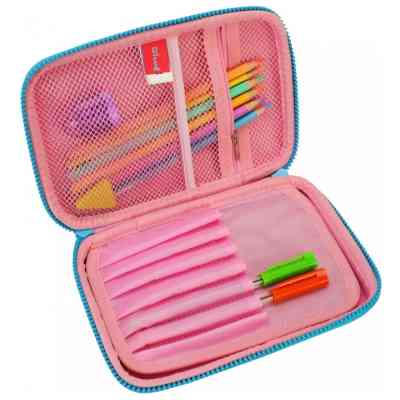 Пенал Cool For School с тиснением 1 отделение Фуксия (QT-3993-Rosered) Винница