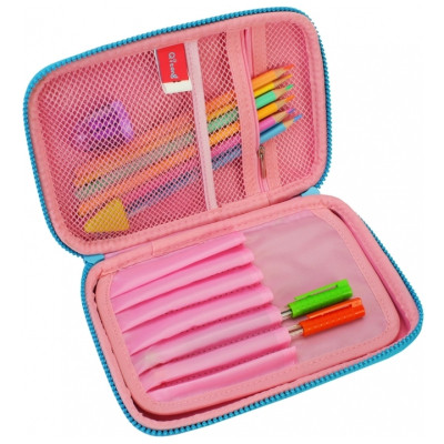 Пенал Cool For School с тиснением 1 отделение Фуксия (QT-3993-Rosered) Винница - изображение 2