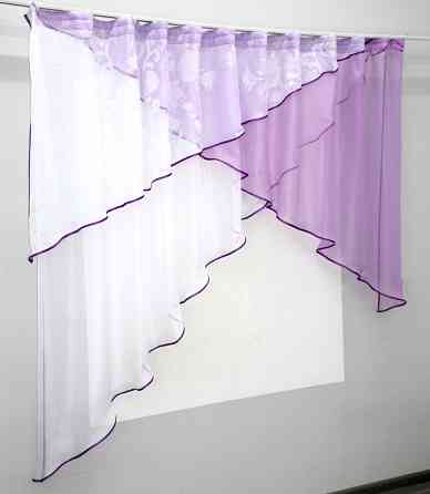 Кухонная занавеска VR-Textil № 00к сиреневый с белым 280х170 см (59-672) Киев