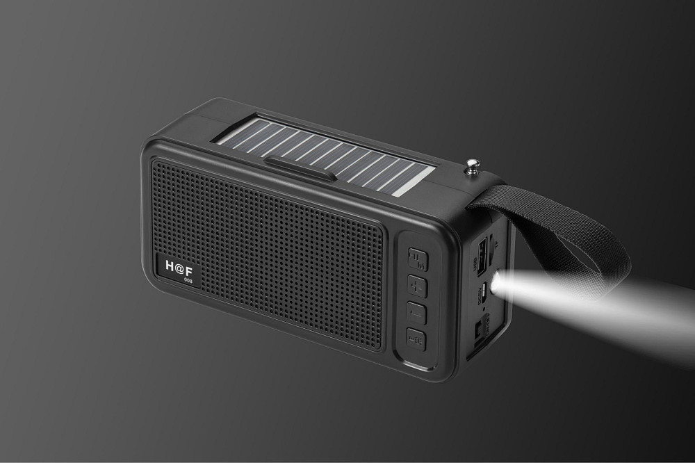 Портативна Bluetooth колонка з радіо H@F HF-008 з сонячною панеллю та ліхтариком Луцк - изображение 2