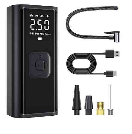 Насос аккумуляторный цифровой DS-575 (DS-779) 78W Type-C с чехлом, фонариком и переходниками Киев