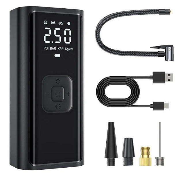 Насос аккумуляторный цифровой DS-575 (DS-779) 78W Type-C с чехлом, фонариком и переходниками Киев - изображение 1