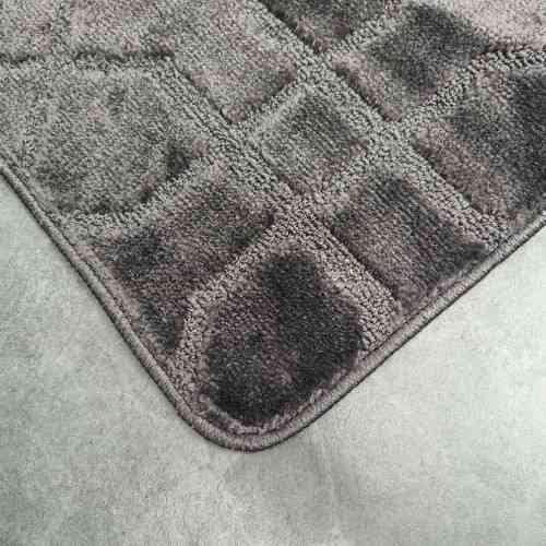Килимок для ванних кімнат поліпропіленовий TM DarianA Standard u-cut 60*50 сірий геометрія Житомир