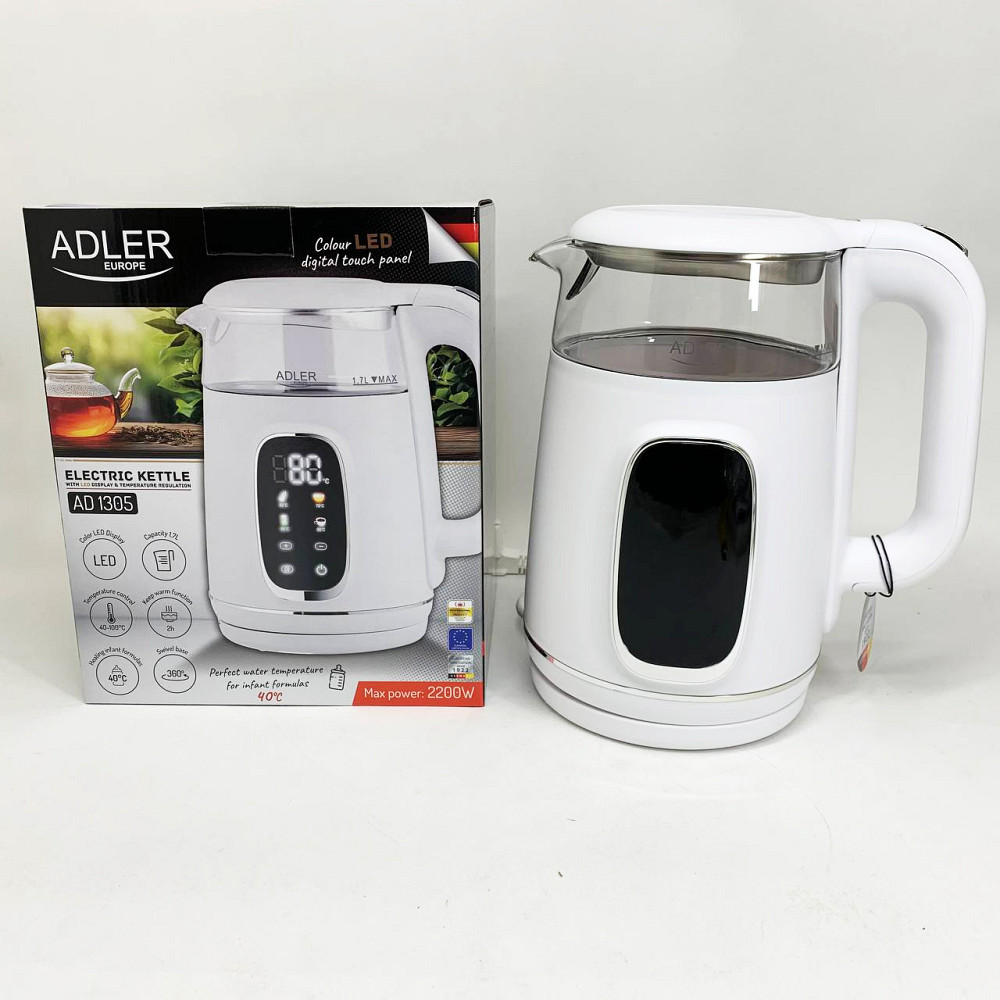 Чайник электро подсветка Adler AD 1305 1.7Л 2200Вт, Чайник с подсветкой и индикатором уровня воды VT-82 Львов - изображение 11