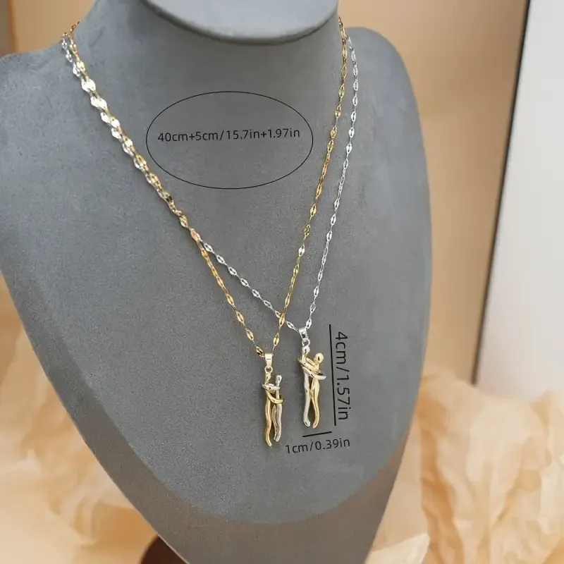 Серебристый кулон «Объятия пары» на цепочке – символ любви Киев - изображение 4