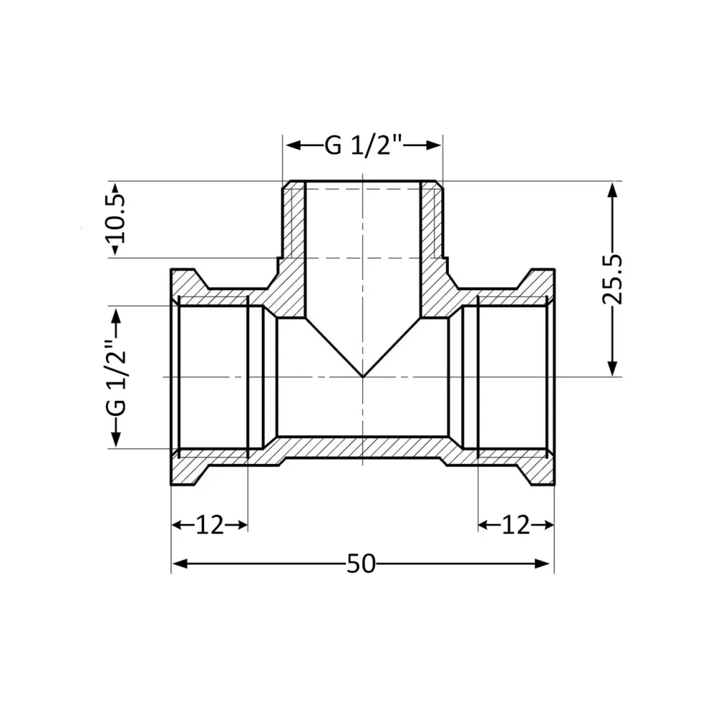 Тройник Thermo Alliance Standart 1/2" ВНВ SD41515 Київ - фото 8