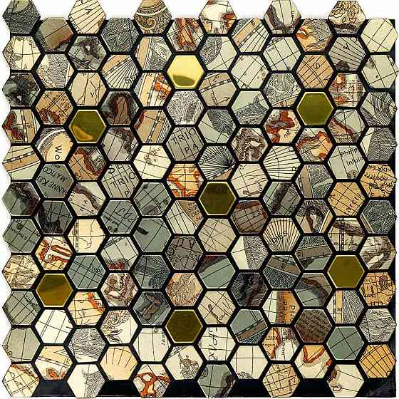 Самоклеюча алюмінієва плитка 300х300х3мм Золота луска SW-00001934 Київ