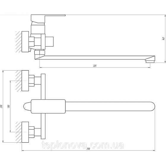 Смеситель для ванны Globus Lux Milano GLM-0208N-11-Graphite Черновцы