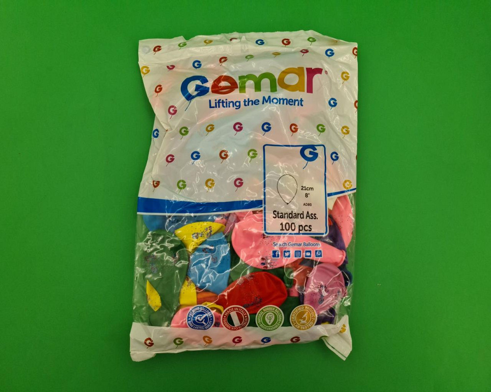 Повітряні кульки пастель "З Днем Народження" 8" (21 см) Gemar 100 шт (1 пач.) Харків - фото 1