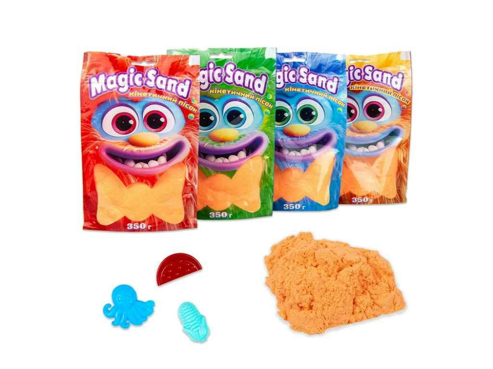 Кінетичний пісок Magic sand в пакеті 39402-7 помаранчевий 350г ТМ STRATEG Київ - фото 1
