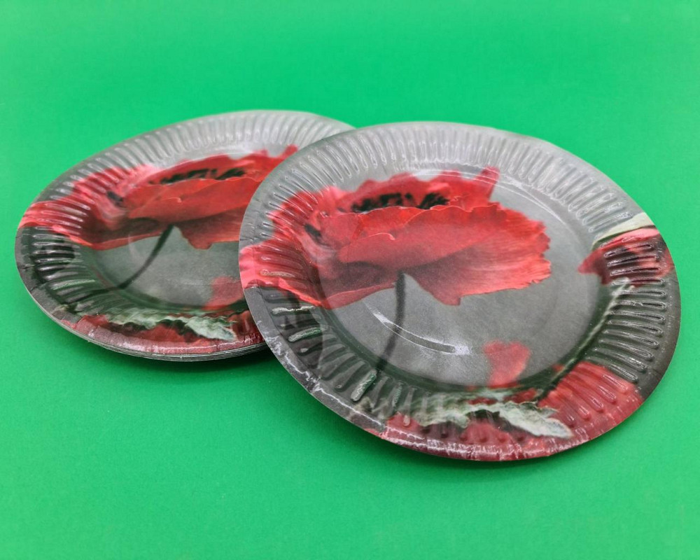 Паперова тарілка з малюнком 18 см "No 31" Мак 10 шт (1 пачка) Харків - фото 1