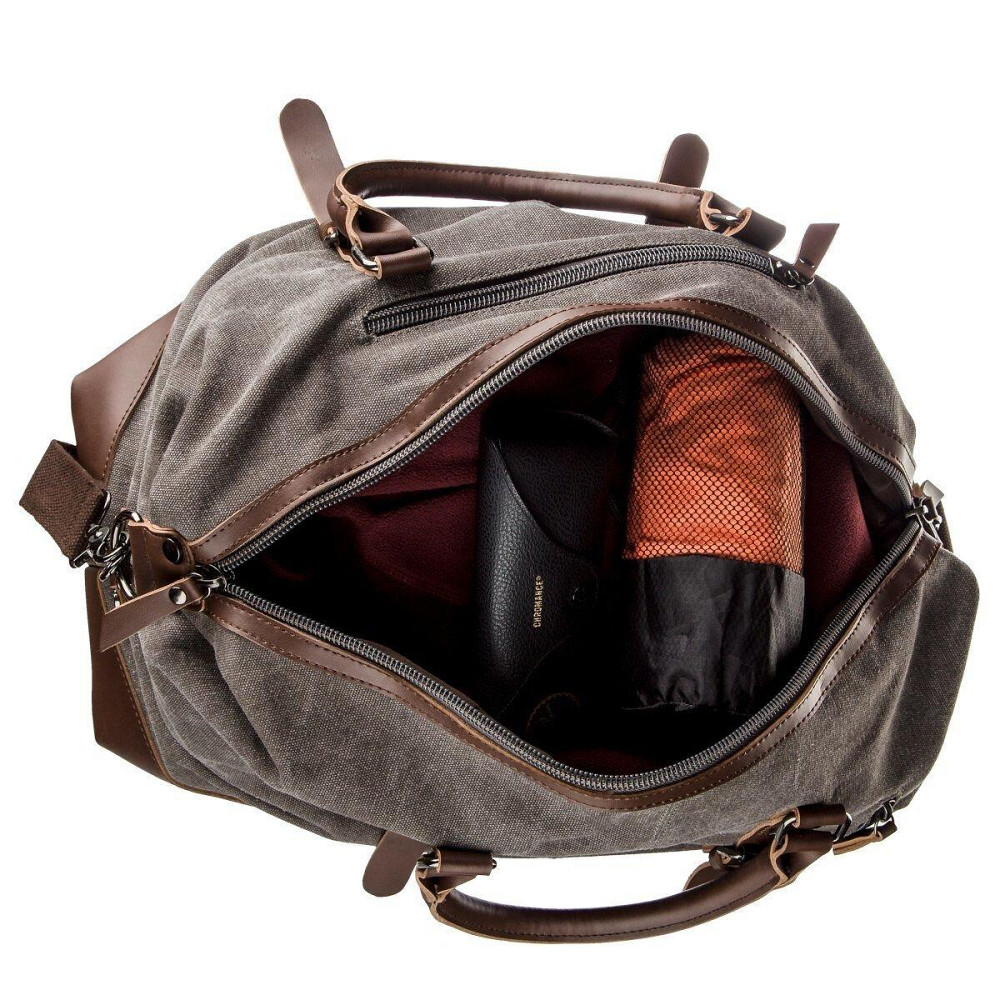 Дорожня сумка текстильна Vintage 20169 Сіра Київ - фото 6