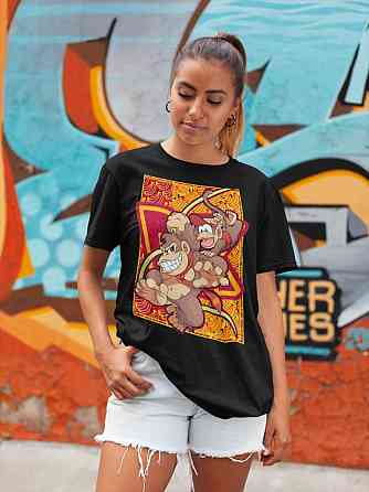 Футболка аниме Донкей Конг Сизес Видео оверсайз (S/M/L) Черний AnimeJ0233 Днепр