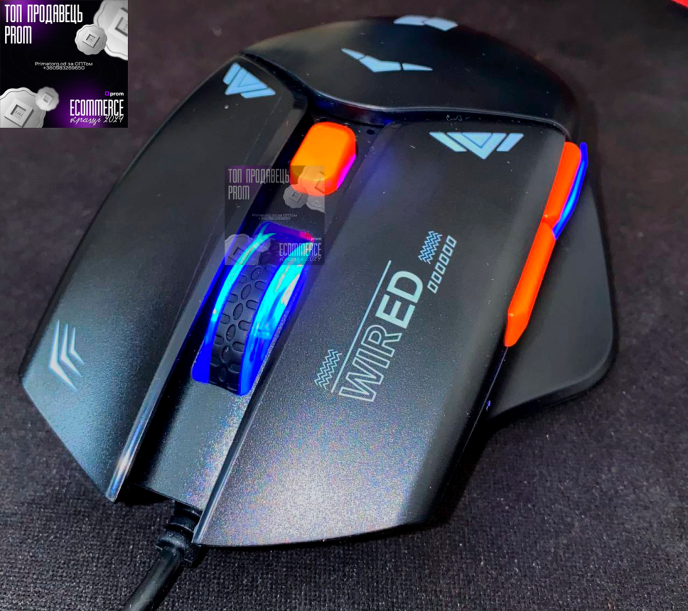 Проводная игровая оптическая мышка 550E с USB подключением для ПК и ноутбука Одесса - изображение 2