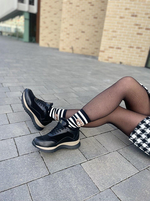 Ditas Кроссовки женские DITAS черные натуральная кожа+замша зима 38р.39р.40р. (5310) Коломия - фото 5