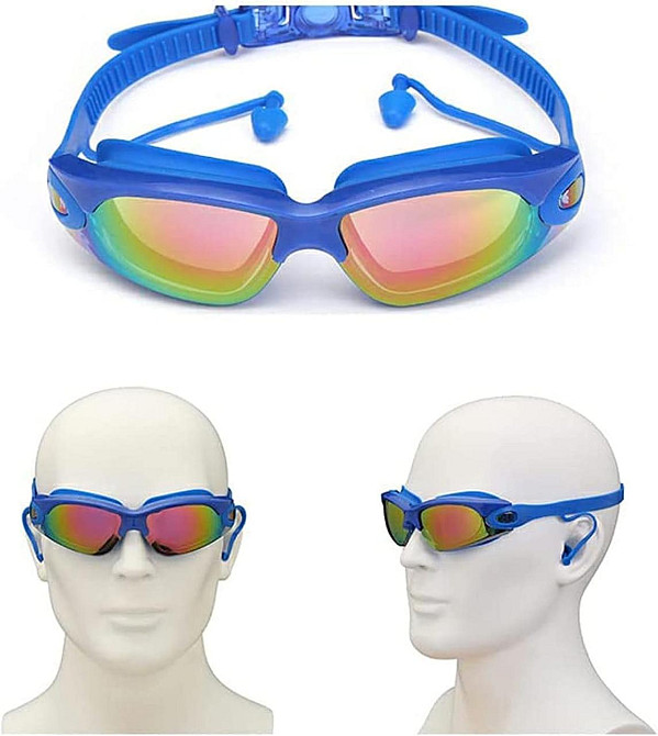 Синие очки для плавания с берушами и защитой от УФ Киев - изображение 1