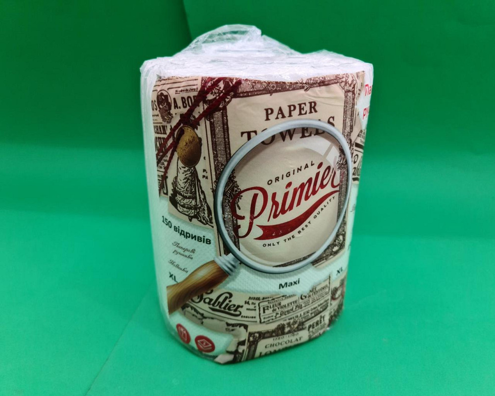 Полотенца бумажные Primier maxi 1 шт, двухслойные белые бумажные полотенца (1 пачка) Харьков - изображение 7