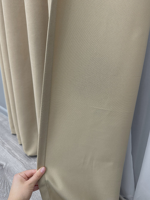 Комплект готових штор VR-Textil Мікровелюр Petek № 1488ш Бежевий 150х290 см 2 шт (33-0367) Київ - фото 15