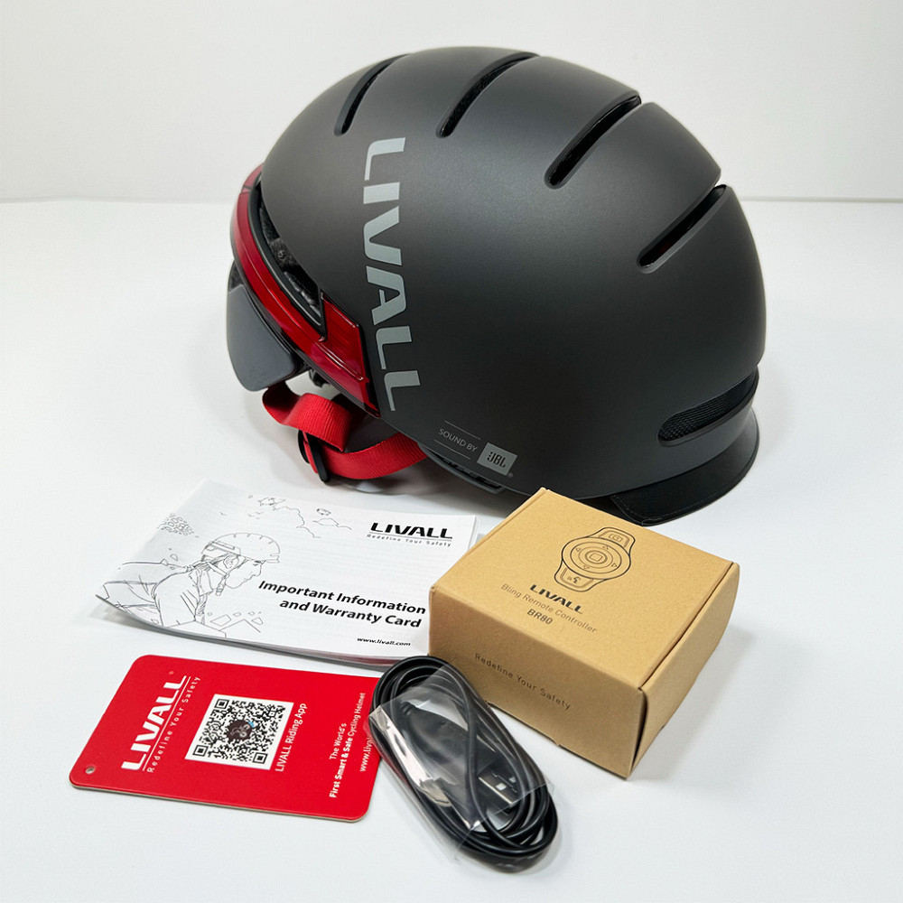 Захисний шолом Livall BH51M NSO (L) Black (57-61см), акустика JBL, мікрофон, сигнали поворотів та стопів, додаток, пульт BR80, Київ - фото 11