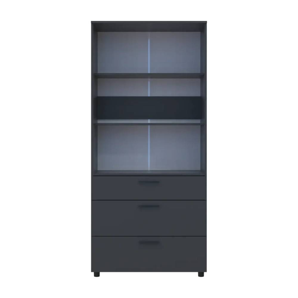 Шкаф для одежды Doros Торн Антрацит 2 ДСП/3Ш (полки) 90х51.6х200 (DRS-012072) Львов - изображение 4