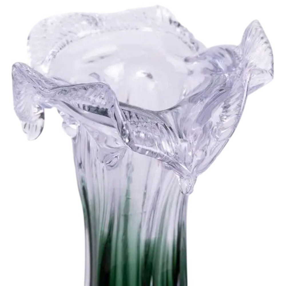 Декоративная стеклянная ваза для цветов 20 см фигурная ваза 125 мл Зеленая HP-9-2 Киев - изображение 3