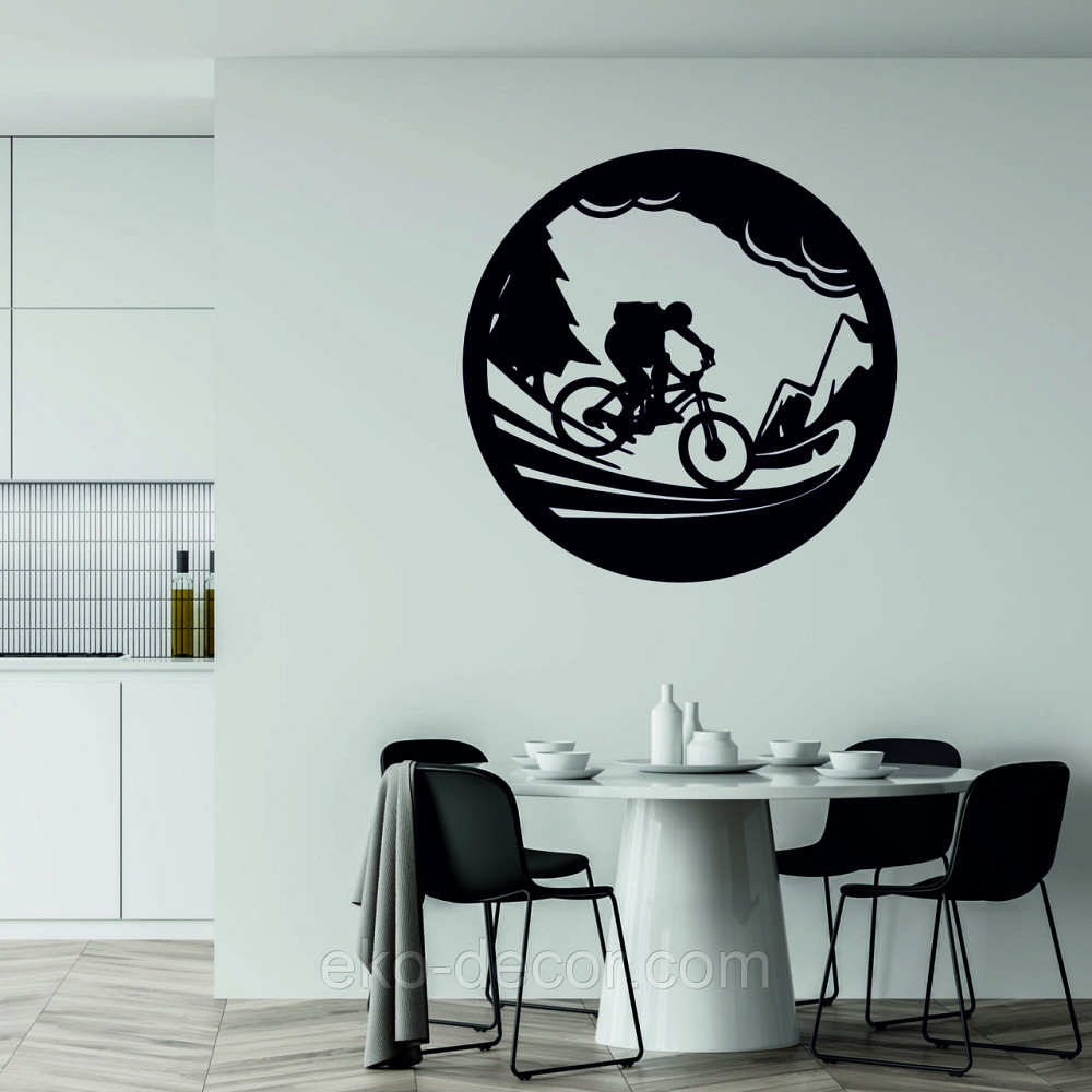 Декоративное настенное Панно «Вело-тур» Декор на стену 90*90 см, Черный Киев - изображение 1