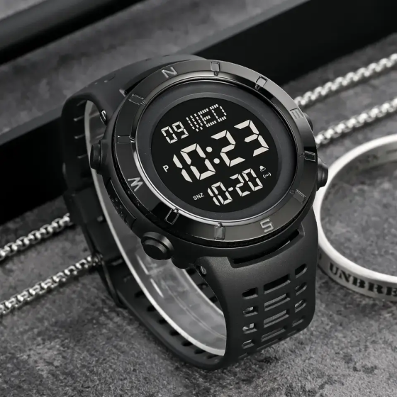 Чоловічий спортивний годинник Skmei 2015 (Чорний з чорним циферблатом) Вінниця