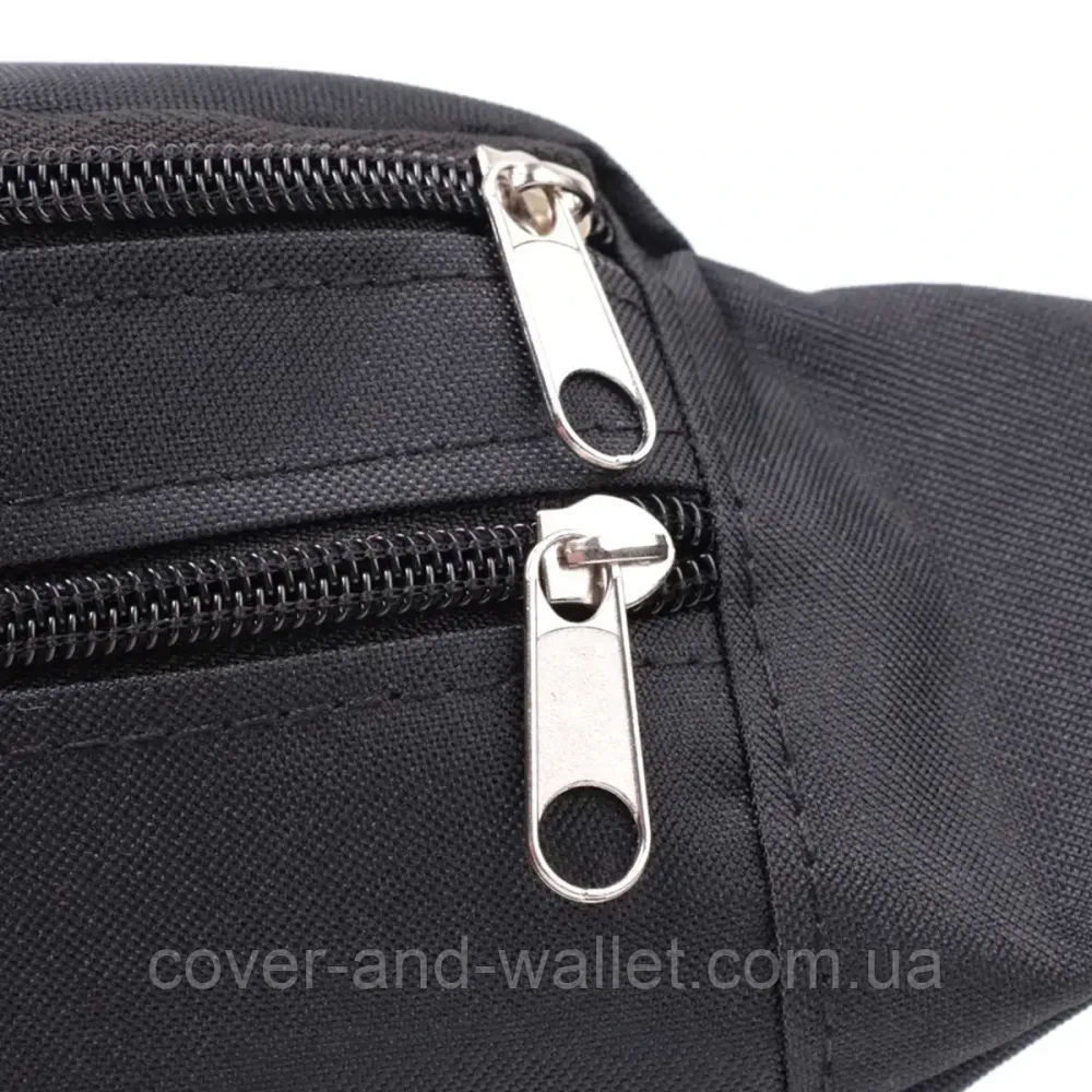 Стильная сумка-бананка на пояс из качественного полиэстера черного цвета FBR Киев - изображение 4