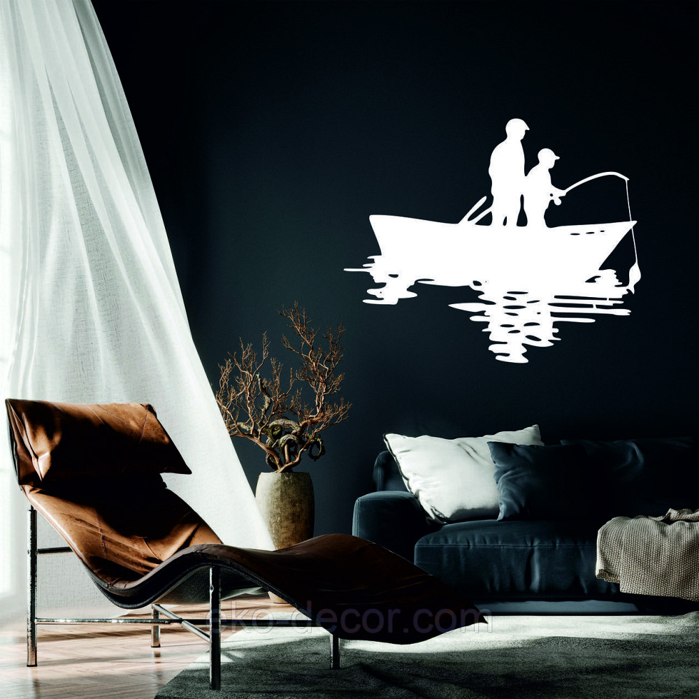 Декоративное настенное Панно «Рыбалка», Декор на стену 90*74 см, Белый Киев - изображение 1