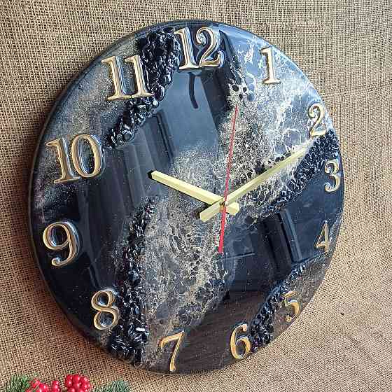 Часы настенные 40 см из эпоксидной смолы ручной работы Днепр