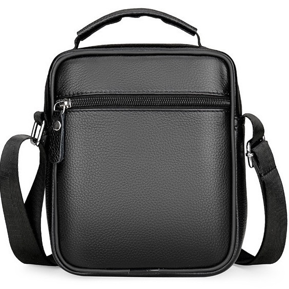 Мужская кожаная барсетка через плечо 17х21х9, мессенджер с ручкой Bexhill Bx-54551 черная Каменское - изображение 6