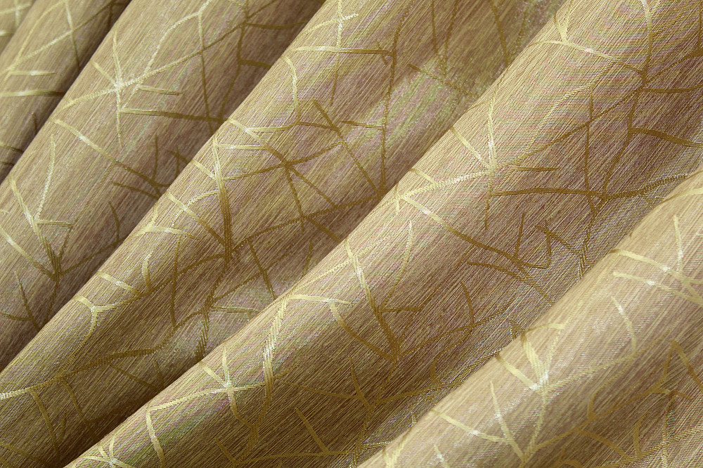 Комплект готових штор VR-Textil Жакард Савана № 672ш Золотистий 100х270 см 2 шт (31-379) Київ - фото 8