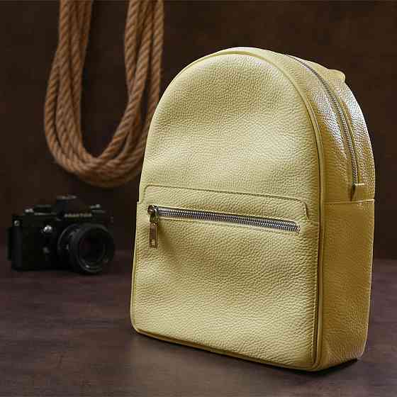 Оригинальный женский рюкзак из натуральной кожи Желтый (SHVIGEL) Киев