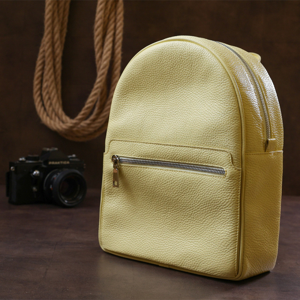 Оригинальный женский рюкзак из натуральной кожи Желтый (SHVIGEL) Киев - изображение 3