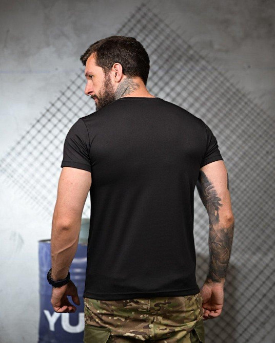 Тактическая потоотводящая футболка Spartan black ПП4685 Одесса - изображение 3