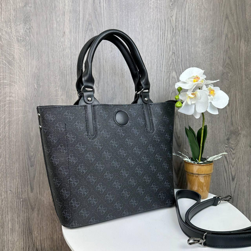 Жіноча сумка з вінцем брелоком стиль Guess чорна ( 26048 ) Харьков - изображение 6