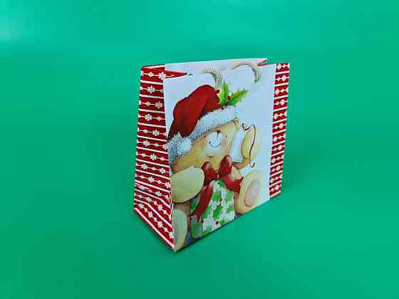 Новогодние, бумажные ,подарочные  пакеты с ручкой Чашка 16/16/8-002 (12 шт) Харьков