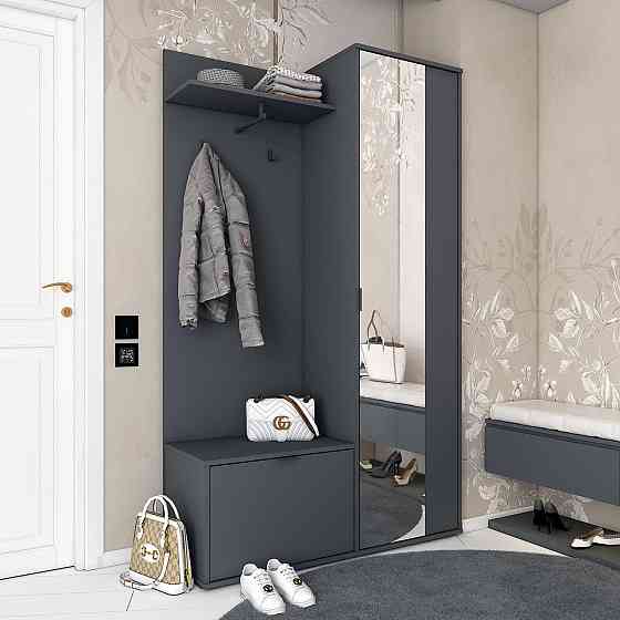 Прихожая с зеркалом Doros Дора 113,5х40х192 см Графит (DRS-011341) Днепр