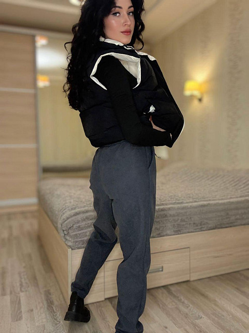 Женские утепленные брюки мом из вельвета на плотном флисе Графит, 46/48 Одесса - изображение 3