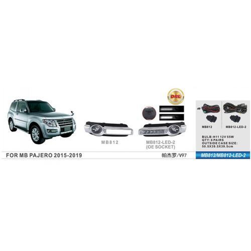 Дополнительные фары Mitsubishi Pajero 2014-2019 MB-812 H11 12V 55W с электропроводкой Харьков - изображение 1