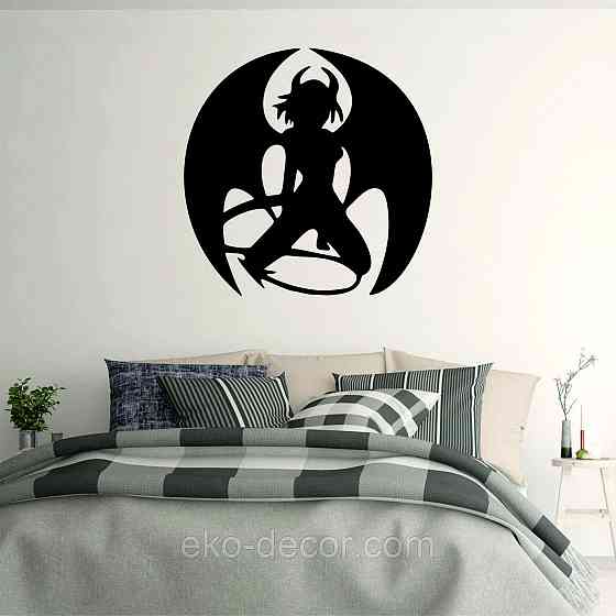 Декоративное настенное Панно «Дьяволица», Декор на стену 90*90 см, Черный Киев