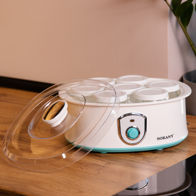 Sokany Йогуртниця електрична на 7 баночок по 180 (мл) апарат для приготування йогурту 20 Вт йог Коломия - фото 6