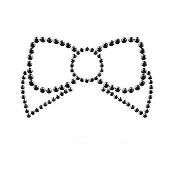 Прикраси для грудей зі стразами MIMI Bow, колір: чорний, Bijoux Indiscrets (Іспанія) Sex Aura Київ