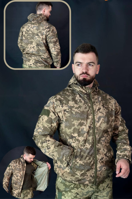 Армейский водонепроницаемая  летняя куртка мужская армейская ветровка с капюшоном для военнослужащего WAR Львов - изображение 1